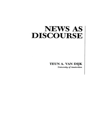 cover image of News As Discourse